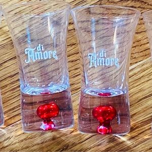 Di Amore Liqueur Shot Glass 2 Oz Red Drop Design Aperitif Dessert Liqueur Shot